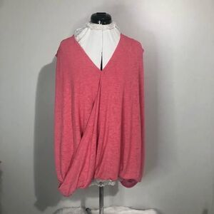NWT 5X Liz Claiborne Pink Sleeveless Wrap Blouse Short Sleeve Womens C4326